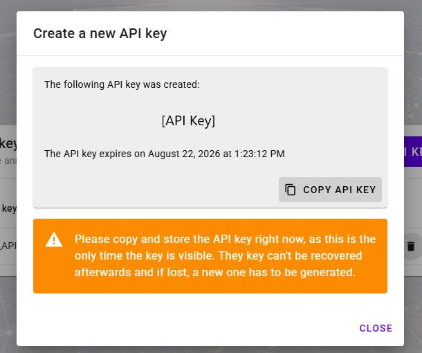 displayed key